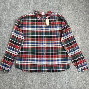 LL Bean Signature Flannel Shirt Womens Large Lightweight Spruce Plaid NEW W Tags